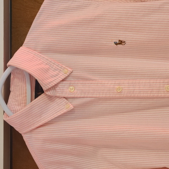 🩷 Ralph Lauren Pastel Pink Stripe Button Down Shirt - Picture 3 of 6